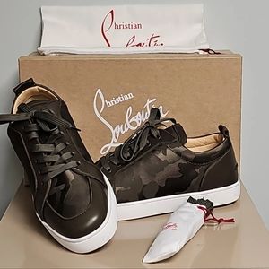 Christian Louboutin Rantulow Orlato Flat Camo Green Low Top Sneakers 44.5 (11.5)